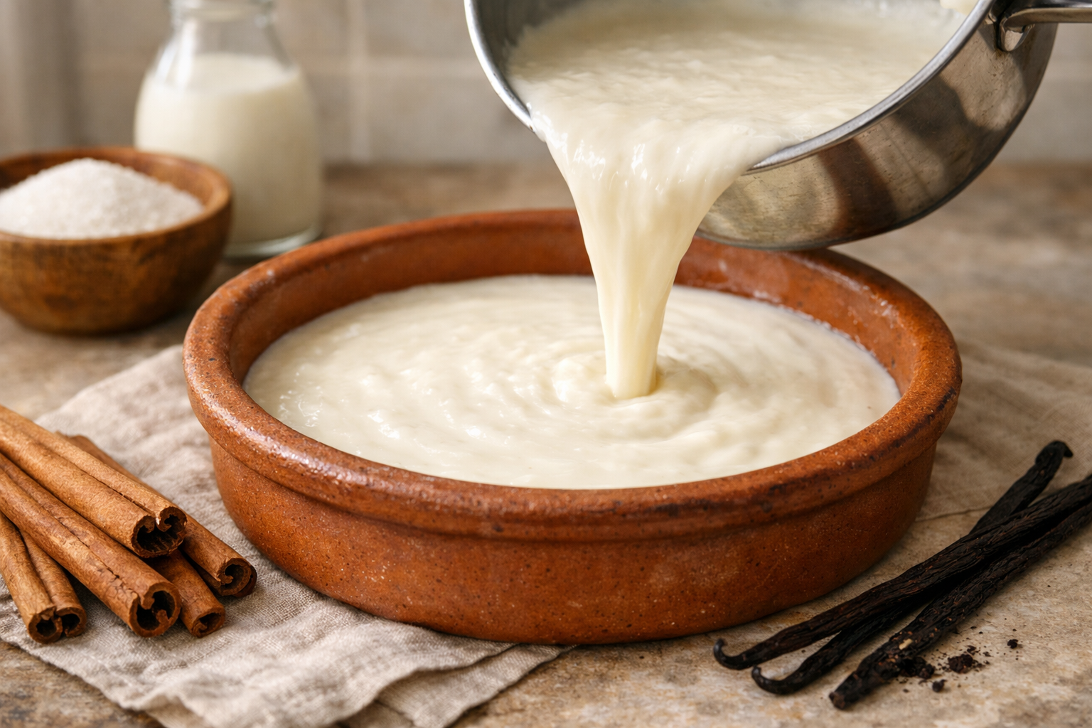 Sutlu tatli hazirlama asamasi